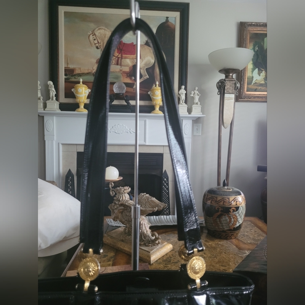 Versace Black Leather Tote Bag - Picture 6 of 12